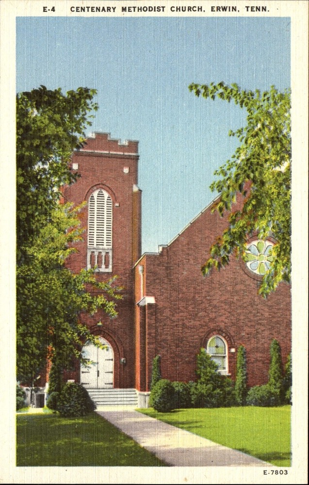 Centenary Methodist Church Erwin Tennessee TN ~ 1930s vintage postcard sku366