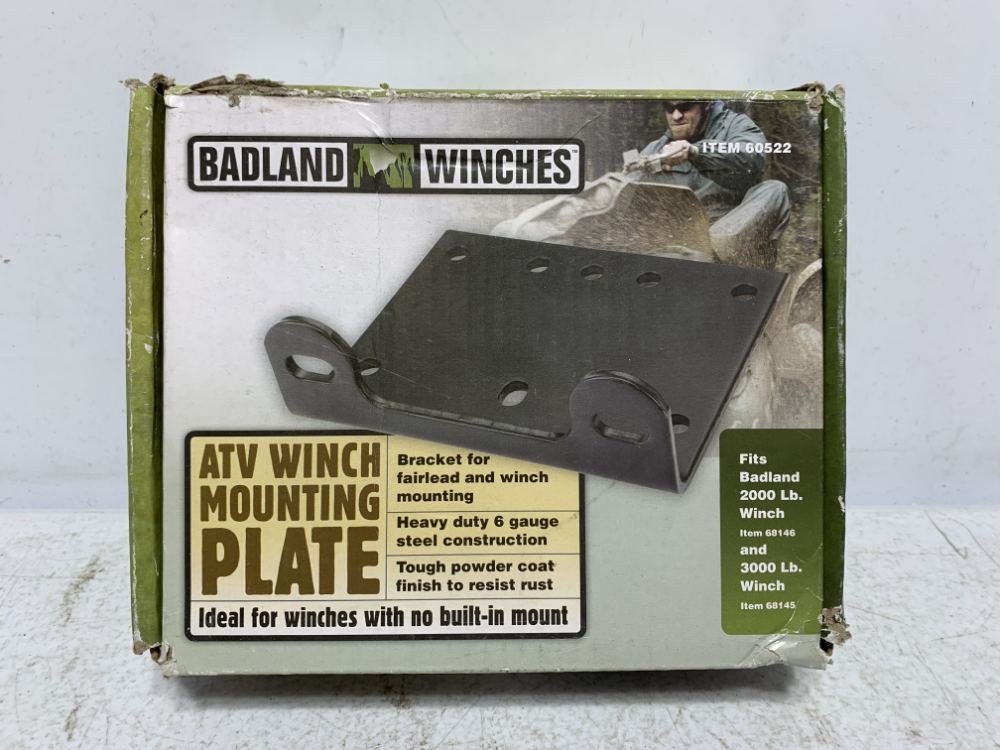 Badland Winches 60522 ATV Winch Mounting Plate 6 Gauge Steel