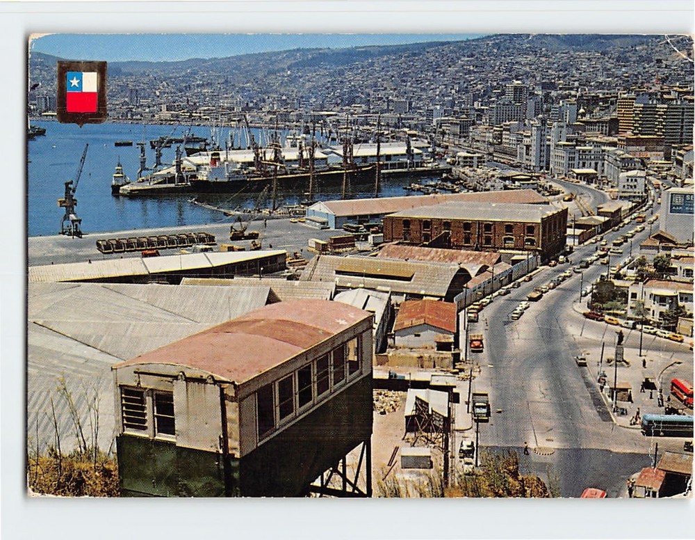 Postcard Vista panoramica Valparaiso Chile