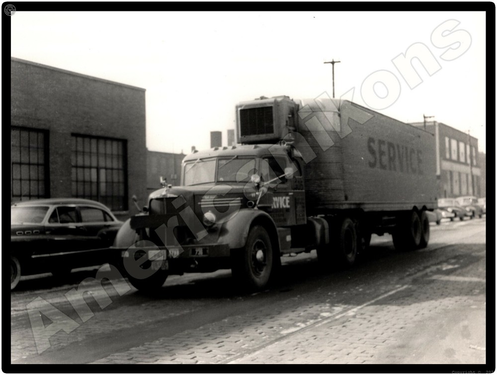 Mack Truck New Metal Sign: Service Tractor Trailer w/ Reefer Pictured  - Chicago