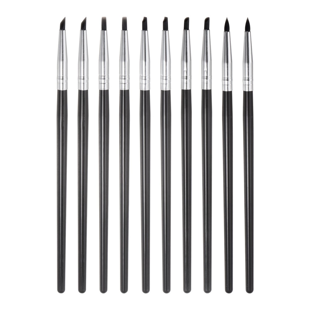 10pcs Clay Sculpting Tool Set, Clay Sculpting Rubber Tip Shaping Pen Black