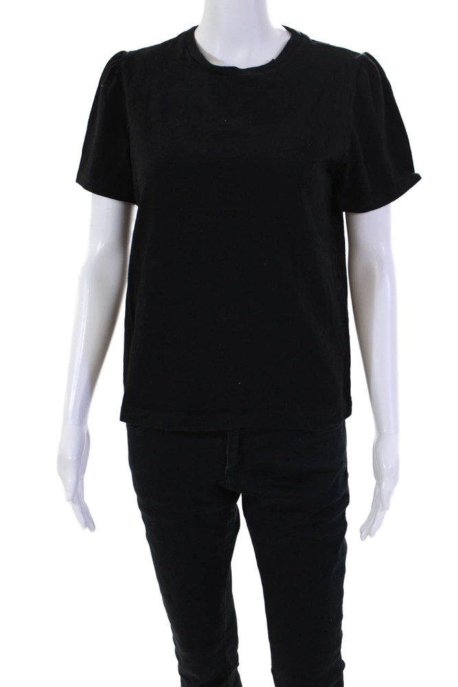 Citizens of Humanity Womens Cotton Short Sleeve Knit Top Black Size SFree Shipping in US $100+ Orders | $6.95 Orders Below