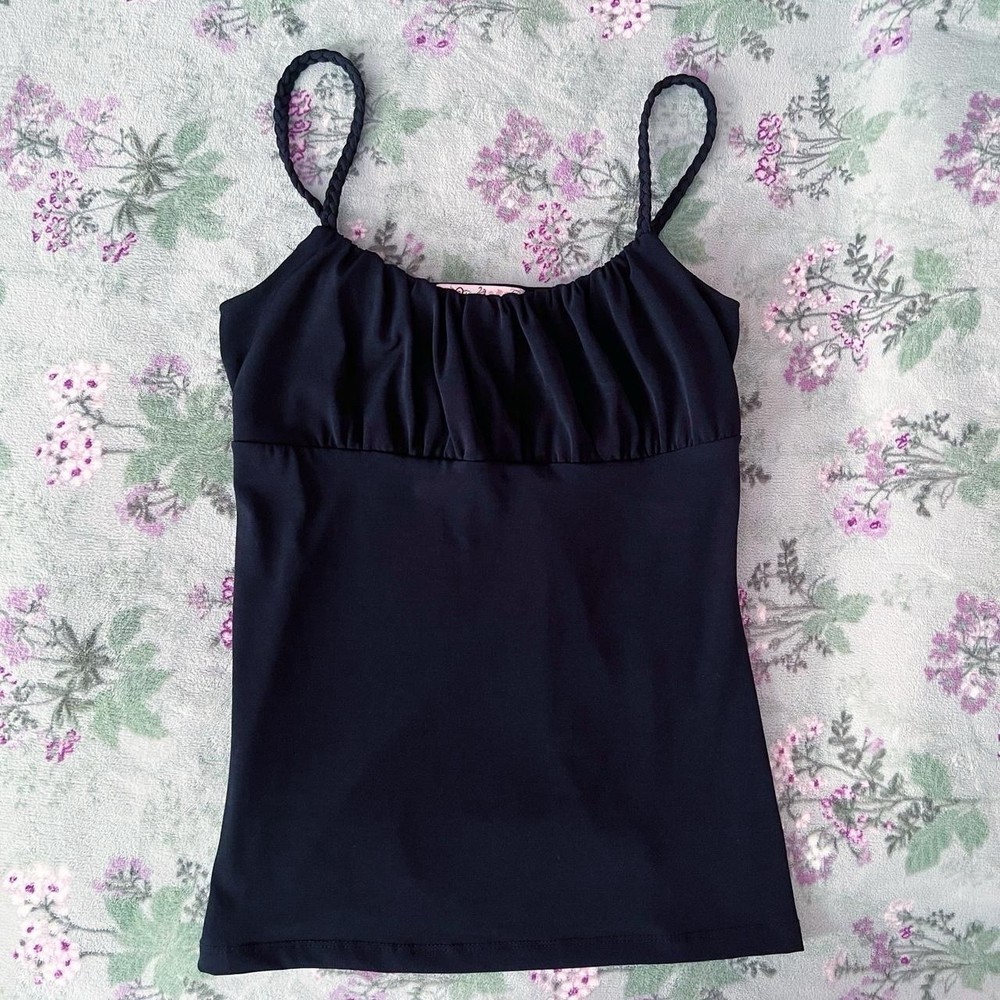 Vintage Younique Y2K Black Braided Strap Cami Tank Top 🖤