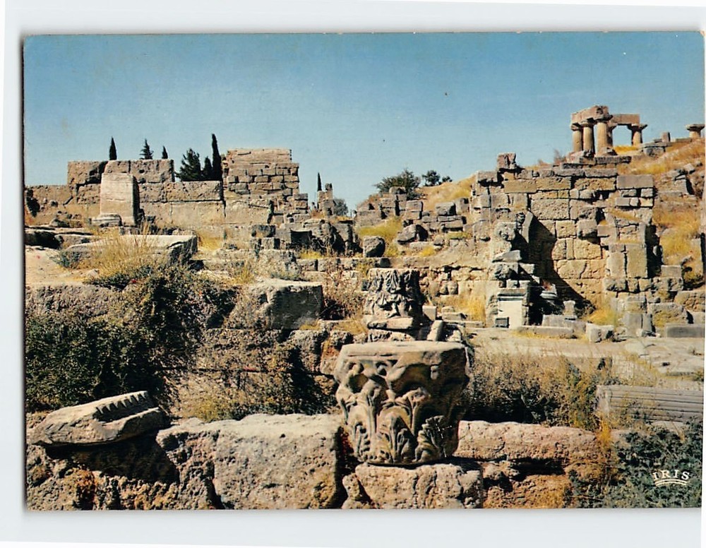 Postcard View of the Ancient Ruins Corinth Greece