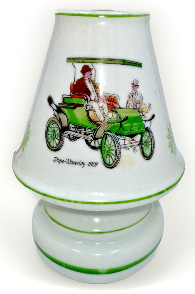 Porcelain Perfume Diffuser Night Lamp Light with 1907 Pope-Waverly Antique Car