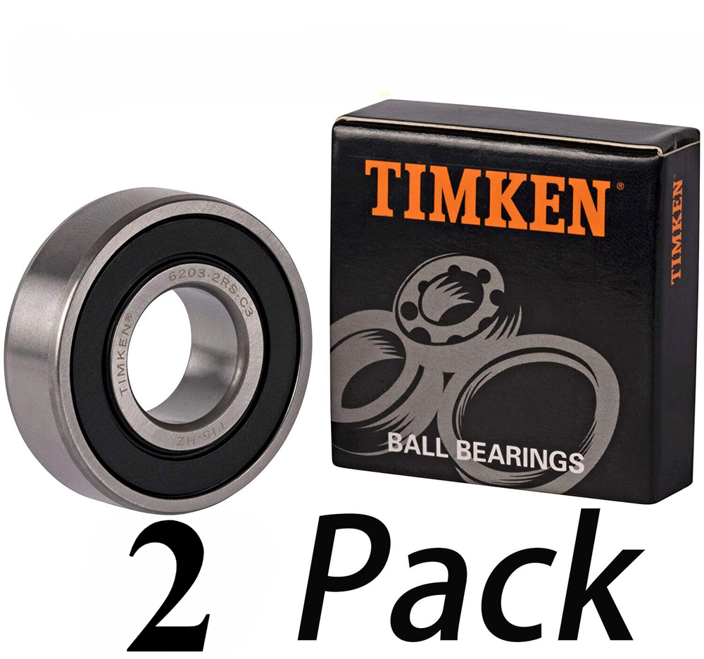 New 2 Pack 6203-2RSC3 TIMKEN 17X40X12MM Clearance Double Rubber Sealed Bearings