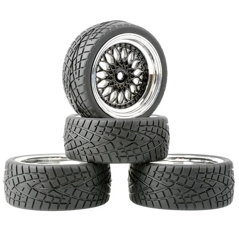 3mm Offset RC Rally Wheels & Tires for 1:10 HSP HPI Tamiya Redcar Sakura