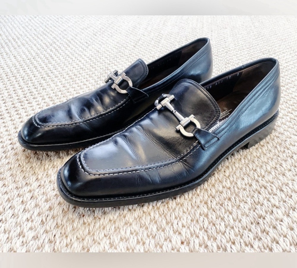Salvatore Ferragamo Leather Bit Loafers – Men’s Size 10B