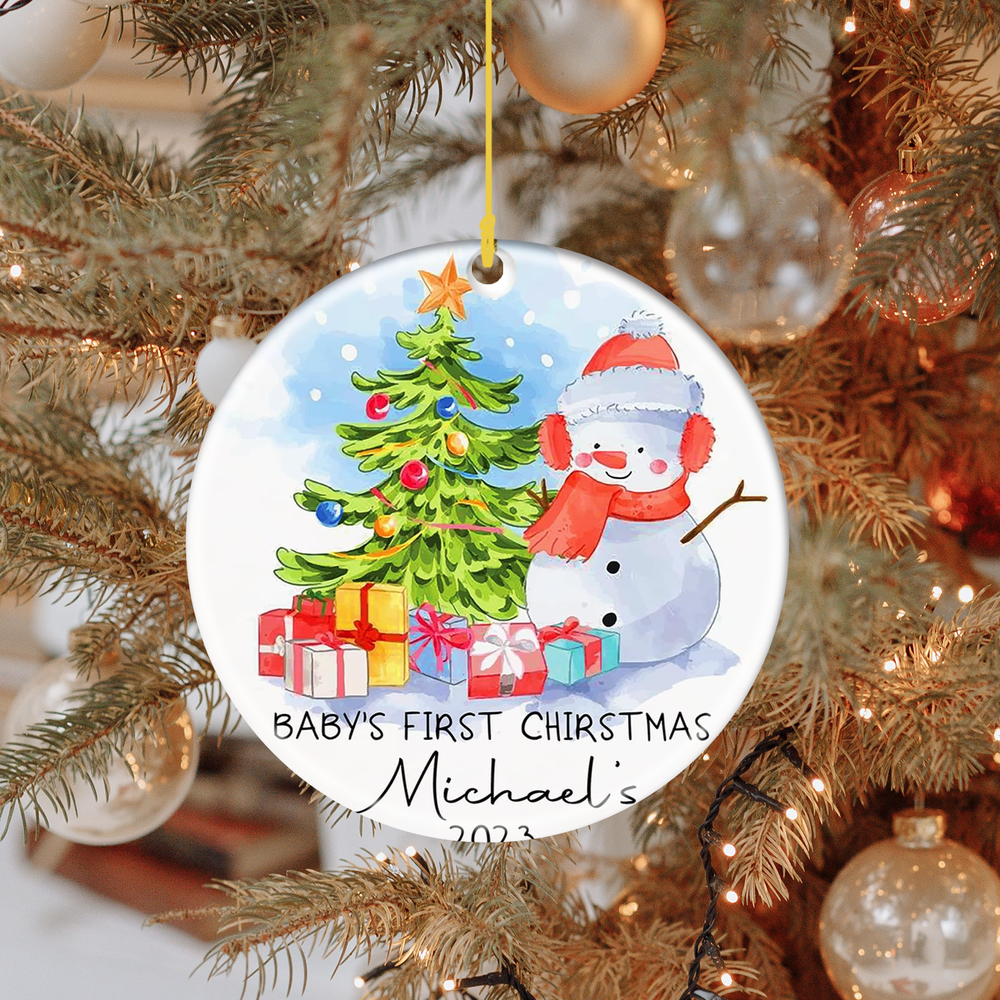 Custom Text Personalized fine Ceramic Accents Christmas ornaments Gift