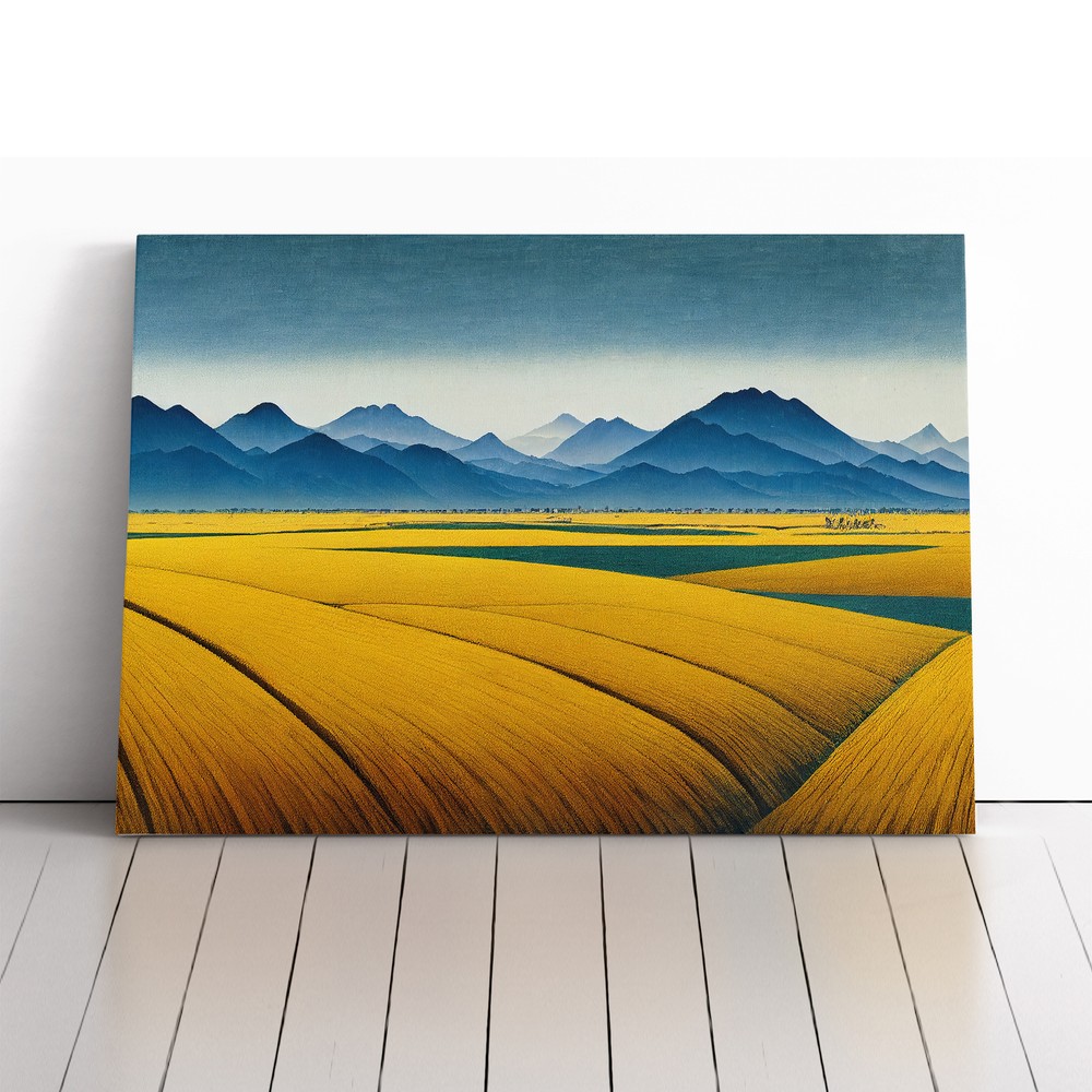 Vibrant Wheat Field Canvas Wall Art Print Framed Picture Home Decor Living Room
