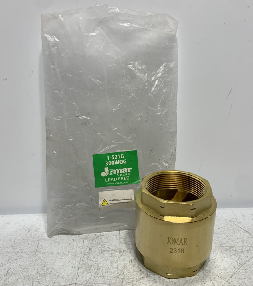 Jomar T-521G 3/4 Inch Inline Check Valve Brass Body
