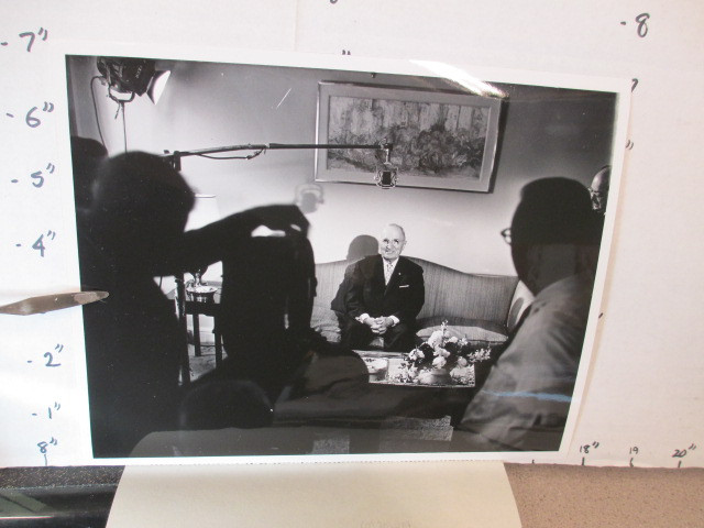 1961 NBC promo photo USO President Harry Truman interview by Du Pont  