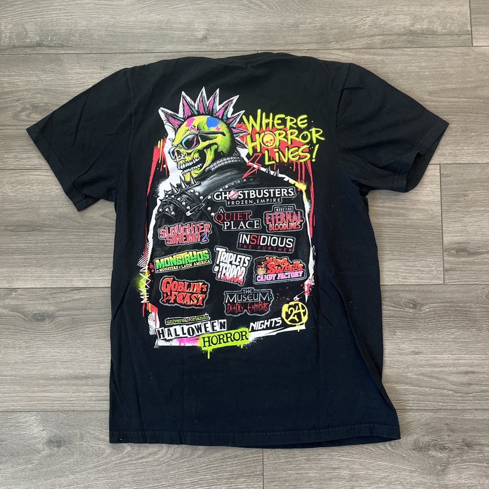 Universal Studios Halloween Horror Nights 2024 Mens S T Shirt Black Short Sleeve