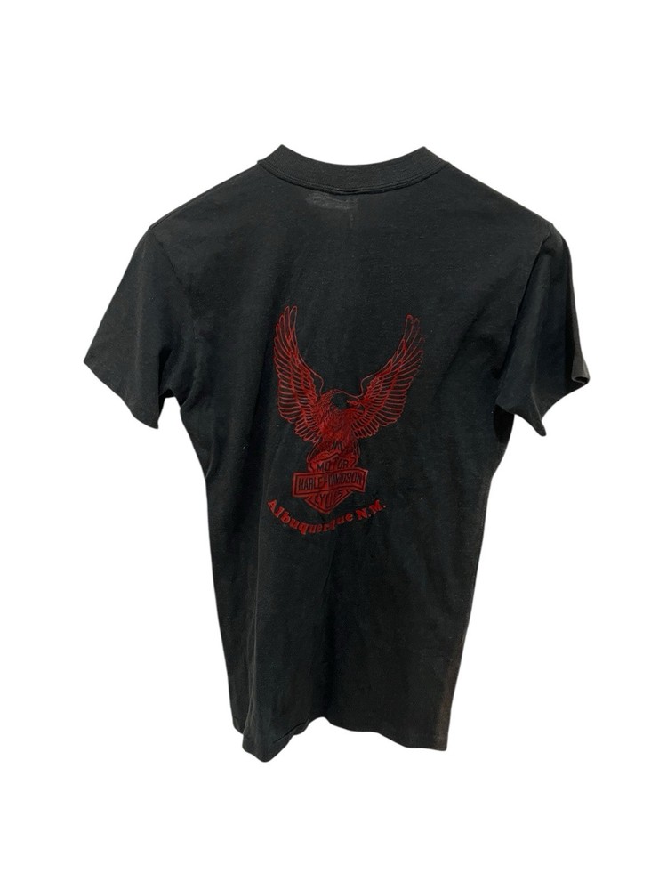 Vintage 80s Harley Davidson Motorcycles Albuquerque NM MDA Ride Pocket T-Shirt