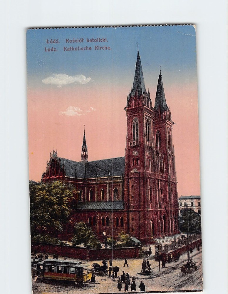 Postcard Church of the Assumption of the Blessed Virgin Mary in Łódź Poland