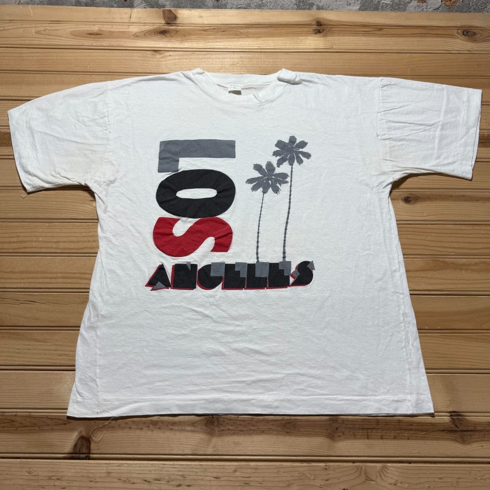 Vintage 90s Los Angeles CA Palm Trees Graphic Souvenir T-Shirt Men's - Size XL