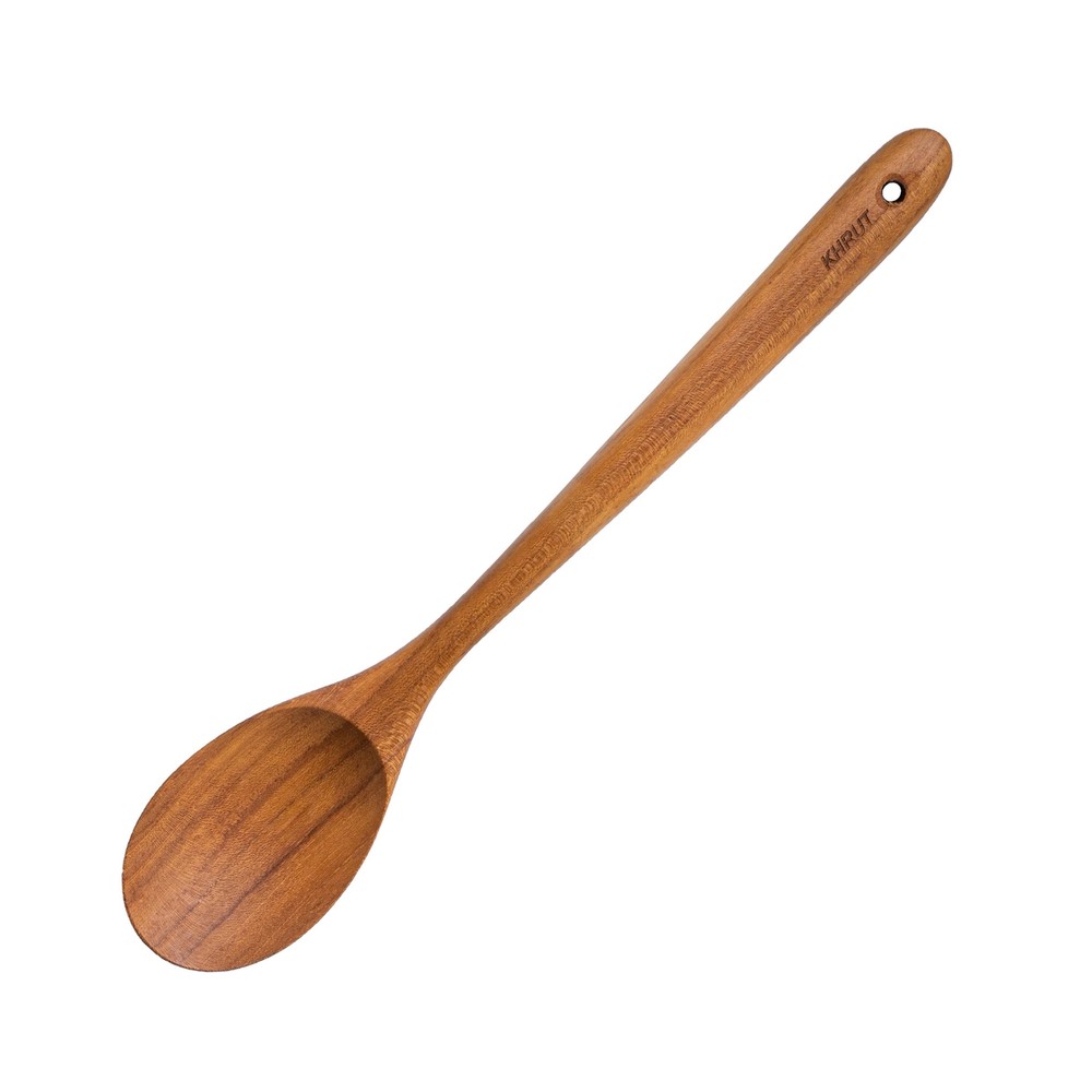 Teak Wood Cooking spoon, 13.5 inch long, Teak wooden utensils, Cooking spoon,...