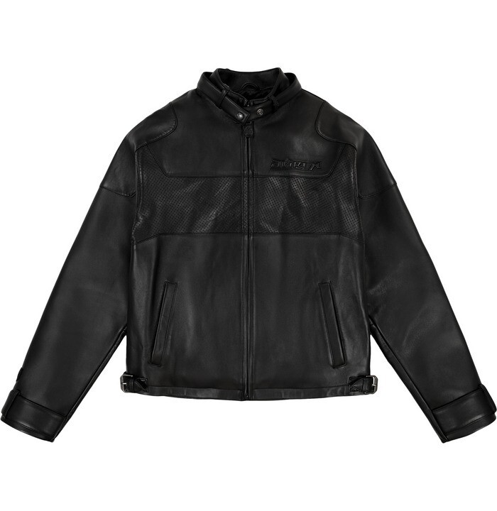 Avirex Mens Black Racing Motorcycle Jacket in Genuine Cowhide Leather