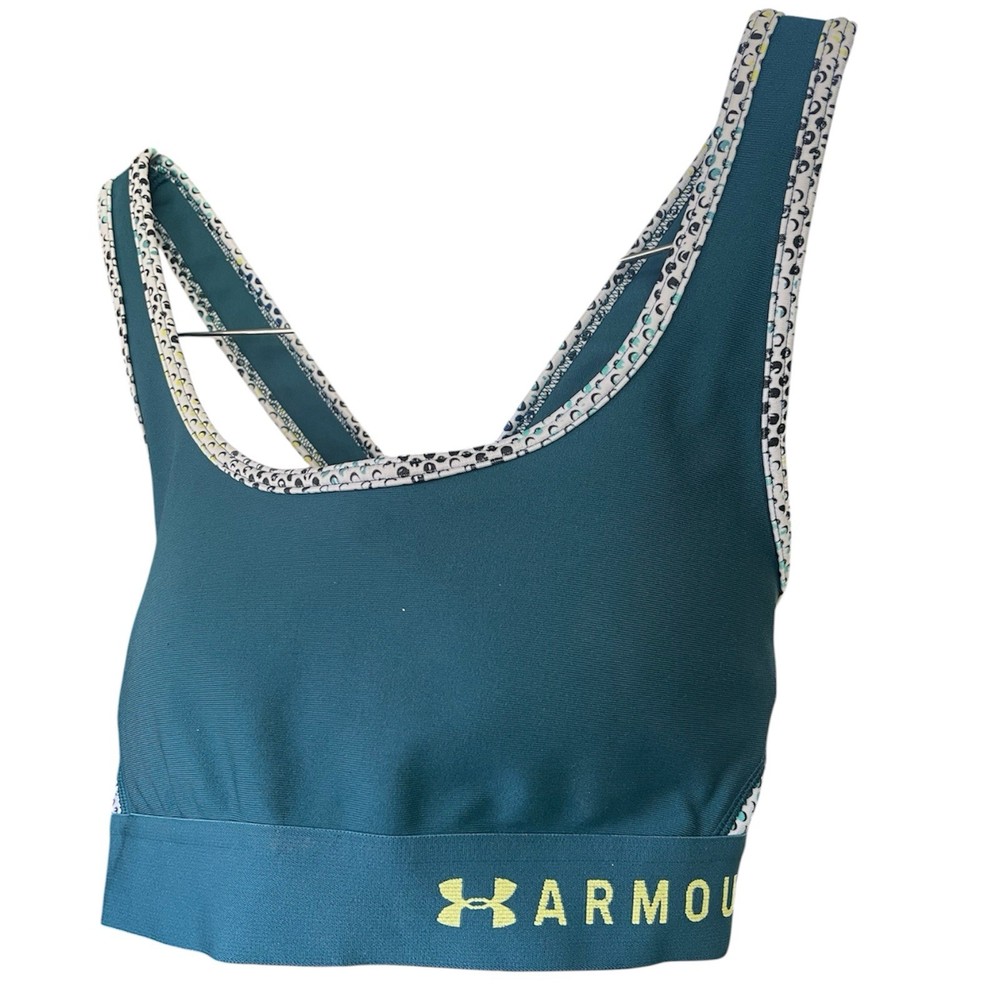 Under Armour Compression Women's Medium Support Sports Bra S Blue White Black