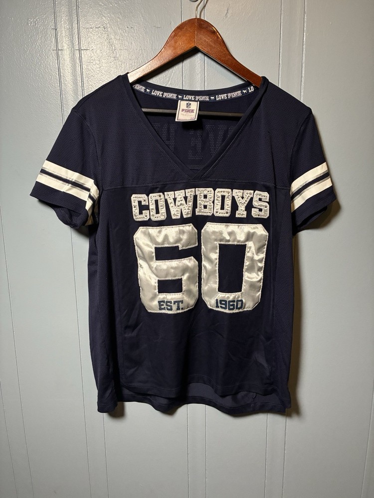 Pink Victorias Secret 5th Ocean Women’s M Dallas Cowboys Blue #60 Jersey Shirt