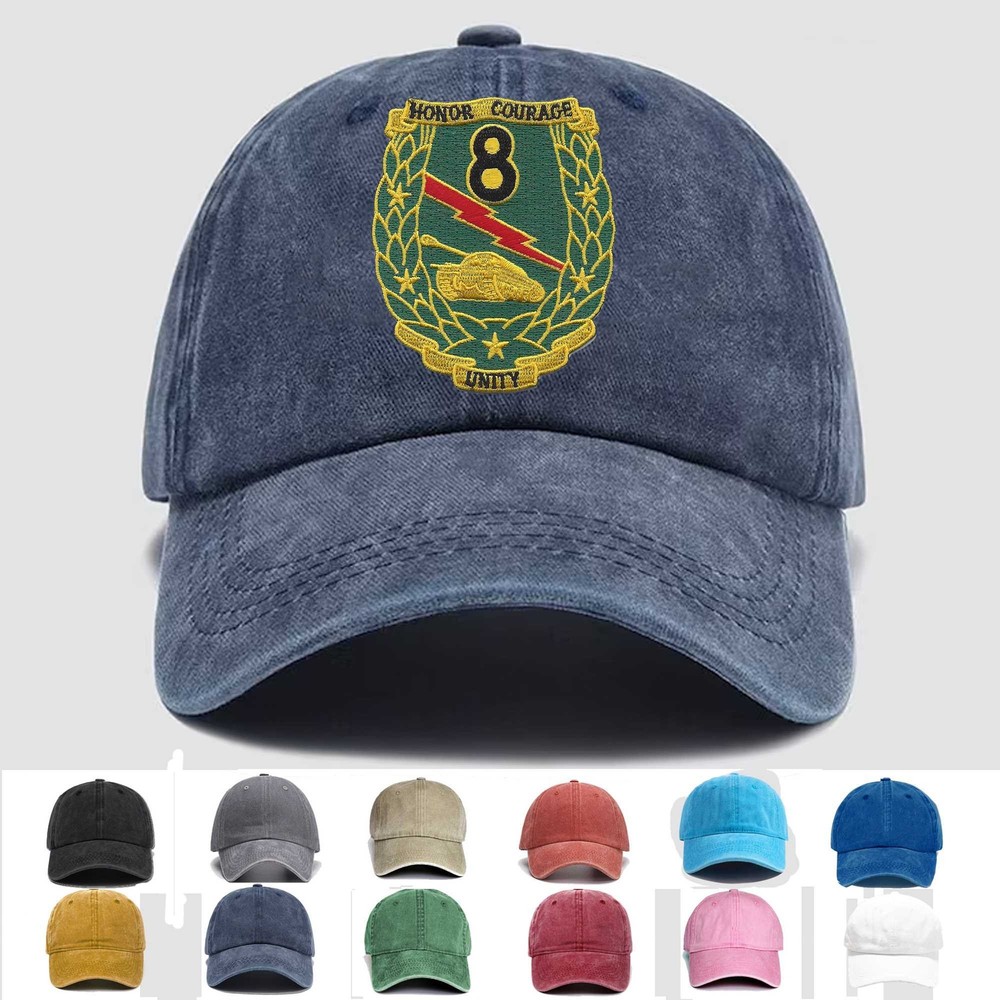 Custom Embroidered Hat 8th Tank Battalion, Veteran Cap, Trucker Hat, Gift Idea