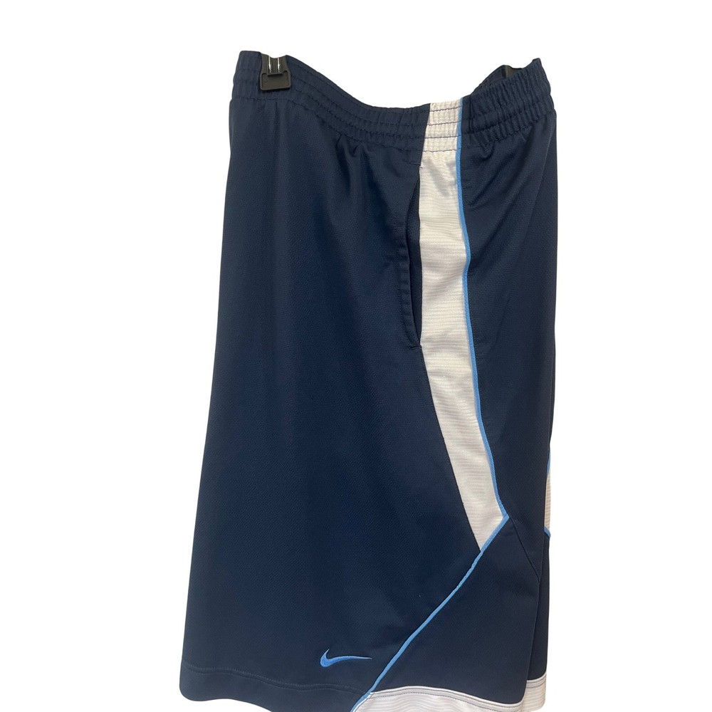 Nike Basketball Shorts Mens XL Navy Blue White Side Stripe Mesh Athletic Gym