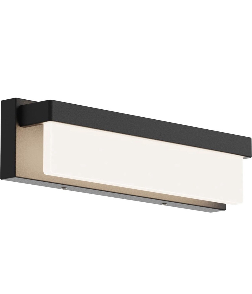 LED Bathroom Vanity Light Fixture Over Mirror 16.5 inch Modern Rectangle Black