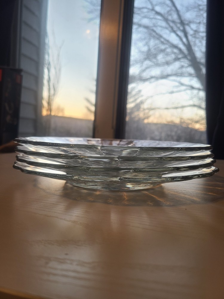 4 Anchor Hocking Salad Plates 8 5/8