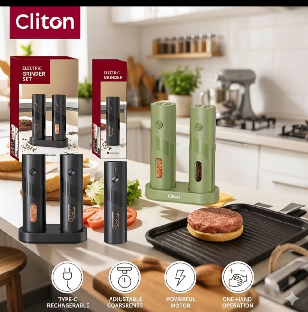 2pcs 3.72oz Rechargeable Electric Salt and Pepper Grinder, Adjustable Coarseness