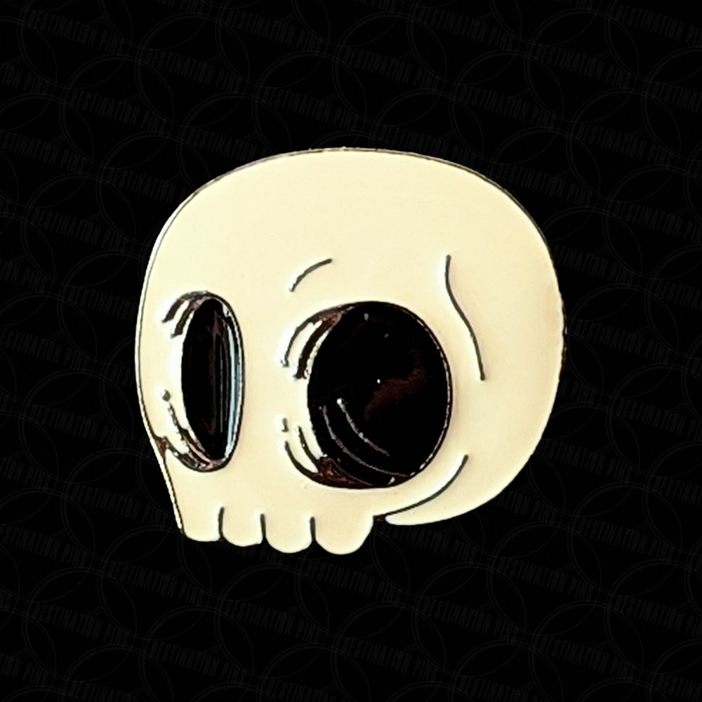 Cute Spooky Cartoon Skull Enamel Pin