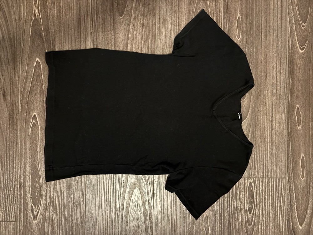 Calvin Klein Black Solid Crew Neck Short Sleeve T-Shirt Size S Regular, EUC