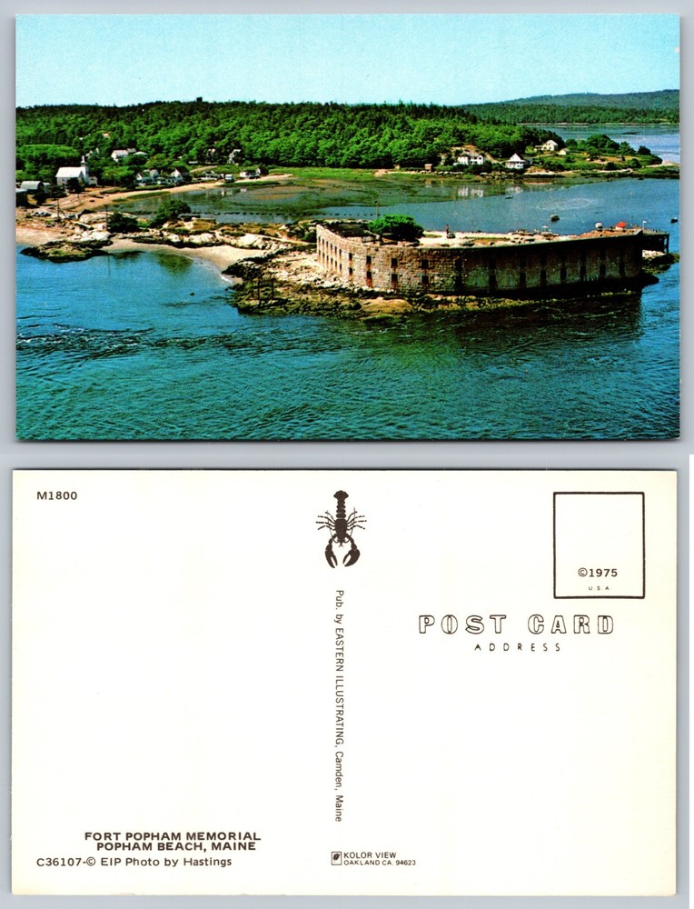 Fort Popham Memorial Popham Beach Maine Postcard