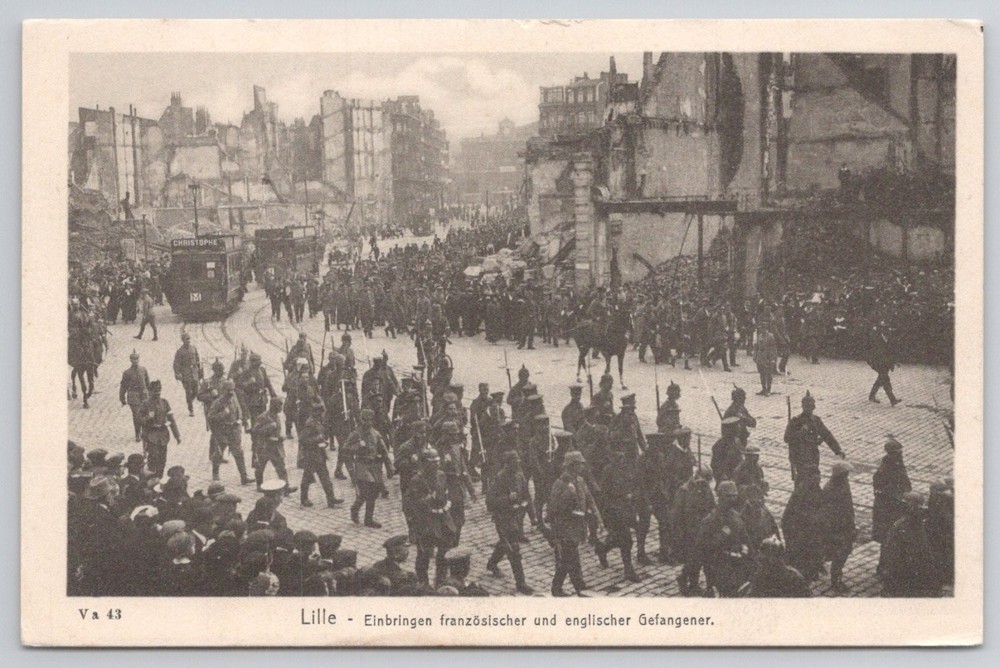 Lille France WWI French & English POWs German Captives 1916 Postcard
