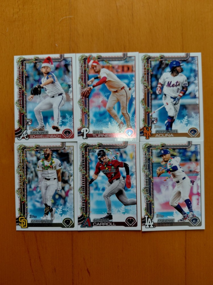 2025 Topps Holiday SP Image Variation Baseball Card Lot Of 6 DIFFERENT W/ RC's