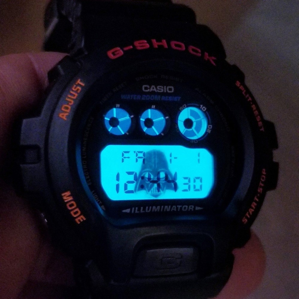 ⌚Rare Casio G-Shock DW6900 Custom Star Wars Darth Vader tribute