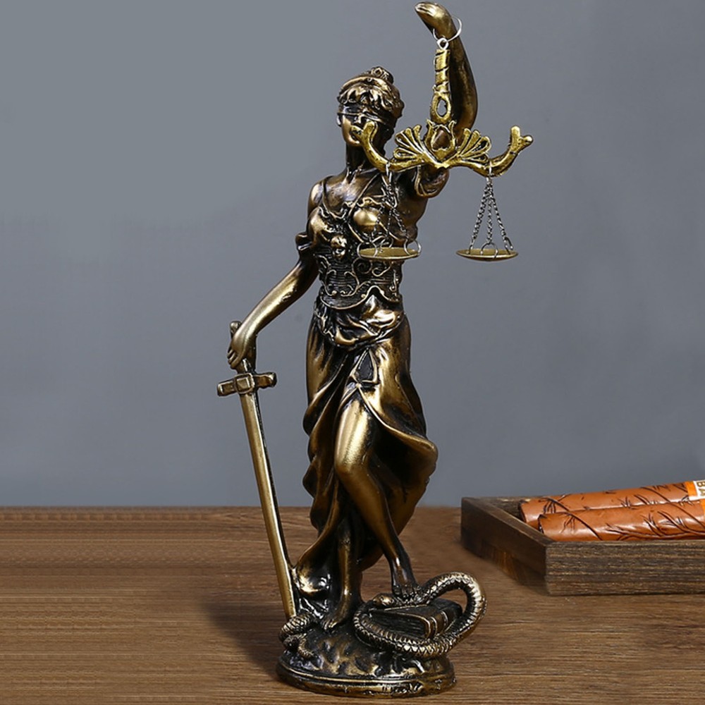 Lady Justice Statue Justice Goddess Resin Desk Figurine Goddess Of Greater