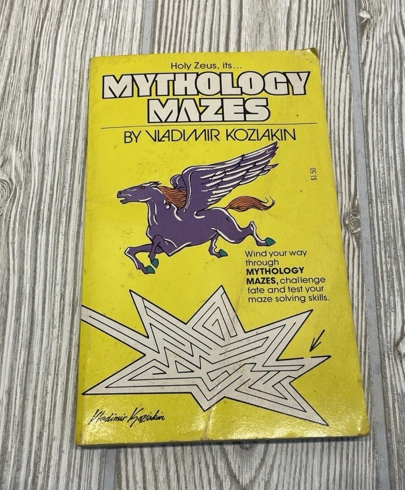 Mythology Mazes by Vladimir Koziakin Vintage 1980 Paperback Medusa Pegasus Horus