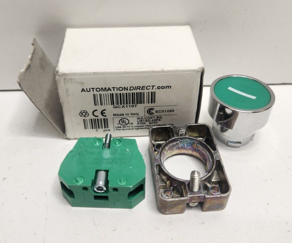 New Old Stock Automation Direct Green NO Momentary Flush Push Button GCX1107