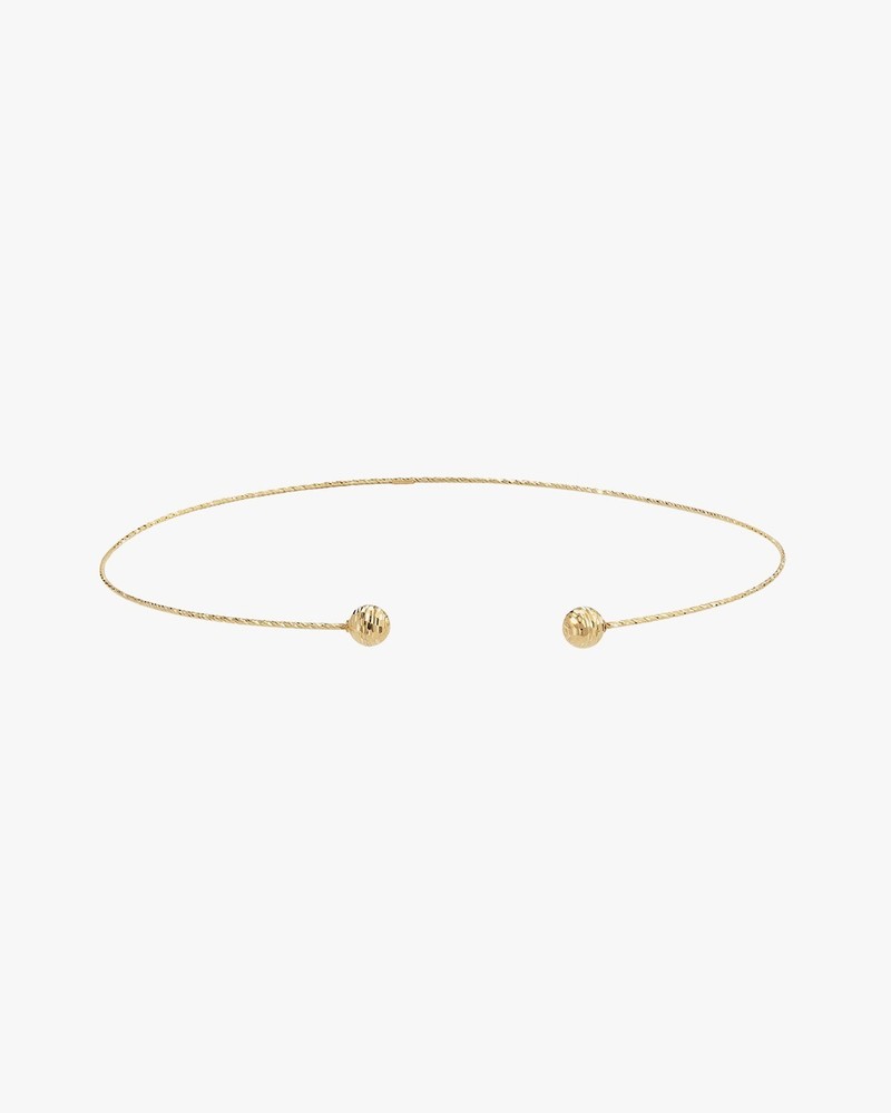 Choker Braided Yellow Gold 18kt Unisex Balls Diamond Wheels Gold 18 Carat