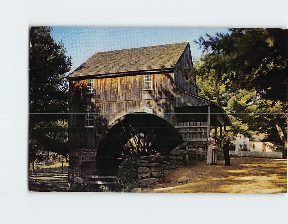 Postcard Wight's Grist Mill Old Sturbridge Village Massachusetts USA
