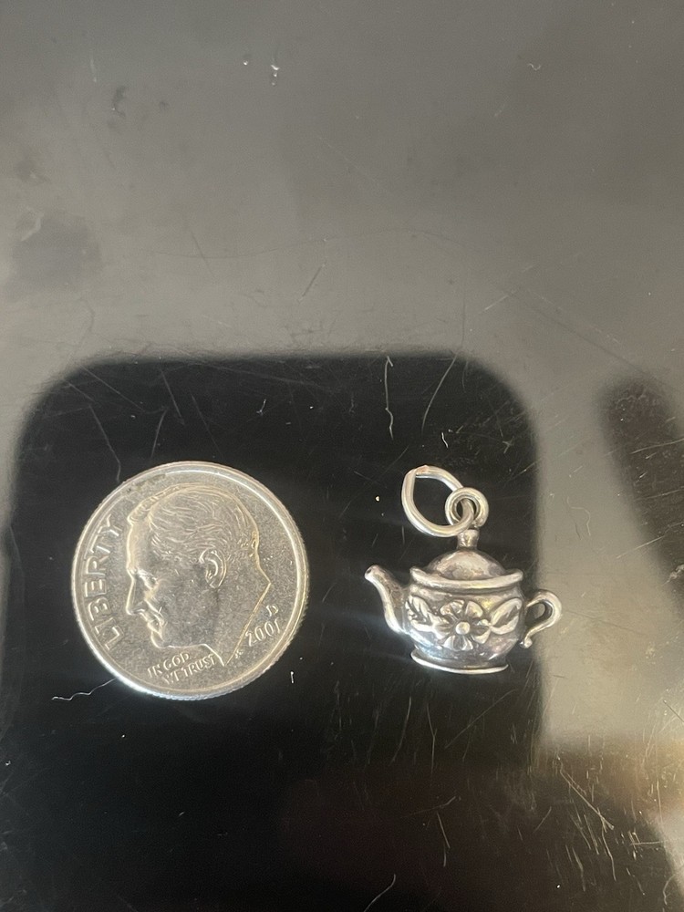 Sterling Silver Afternoon Tea Teapot English Cuppa Tea Charm