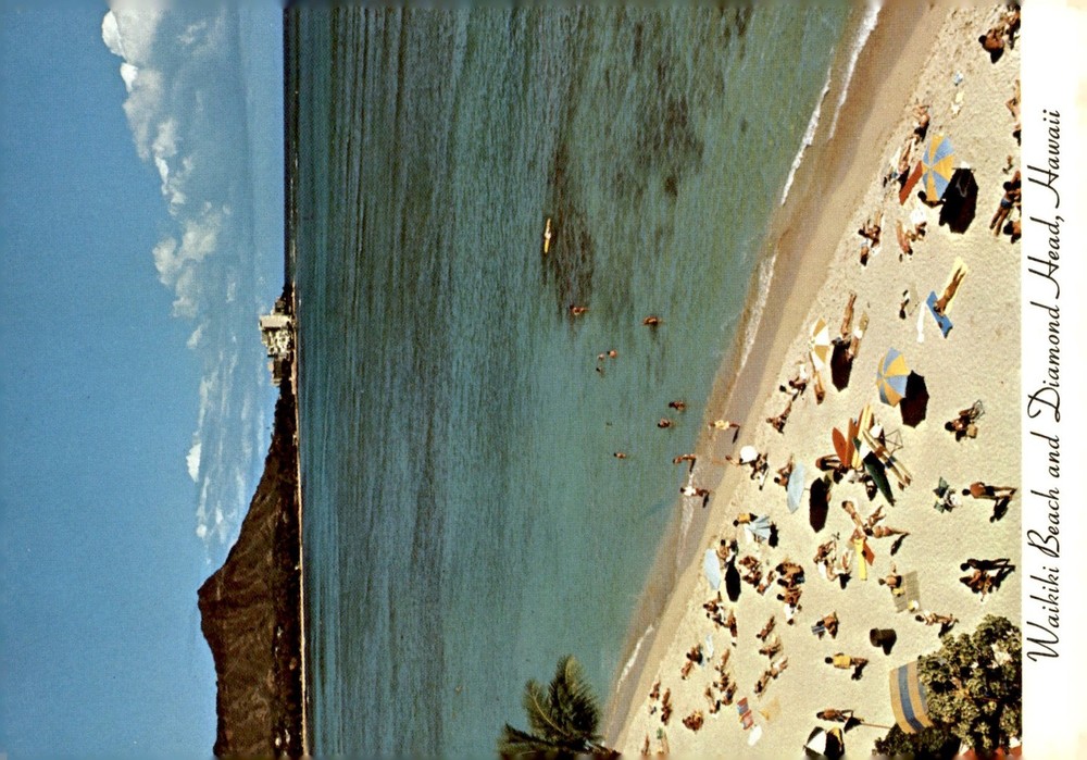 Waikiki Beach and Diamond Head, Hawaii Postcard