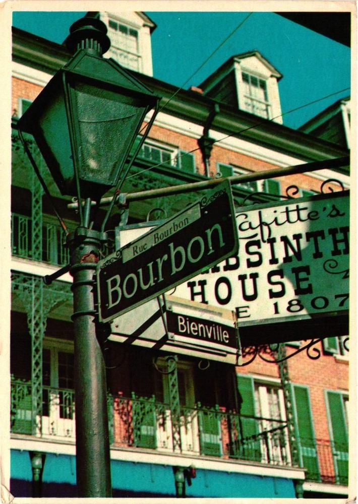 Bourbon & Bienville Street New Orleans LA French Quarter Absinthe House Postcard-image