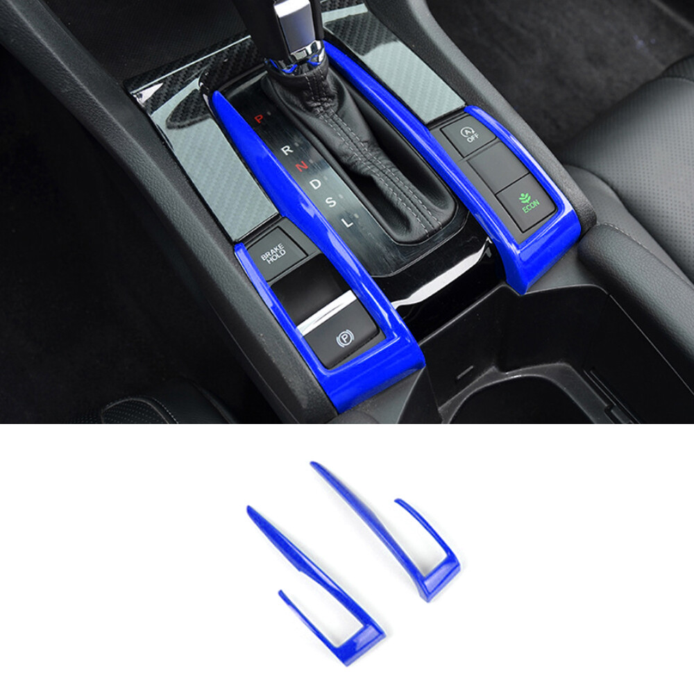Central Console Gear Shift Frame Cover 2* For Honda Civic 2016-2021 Bright Blue