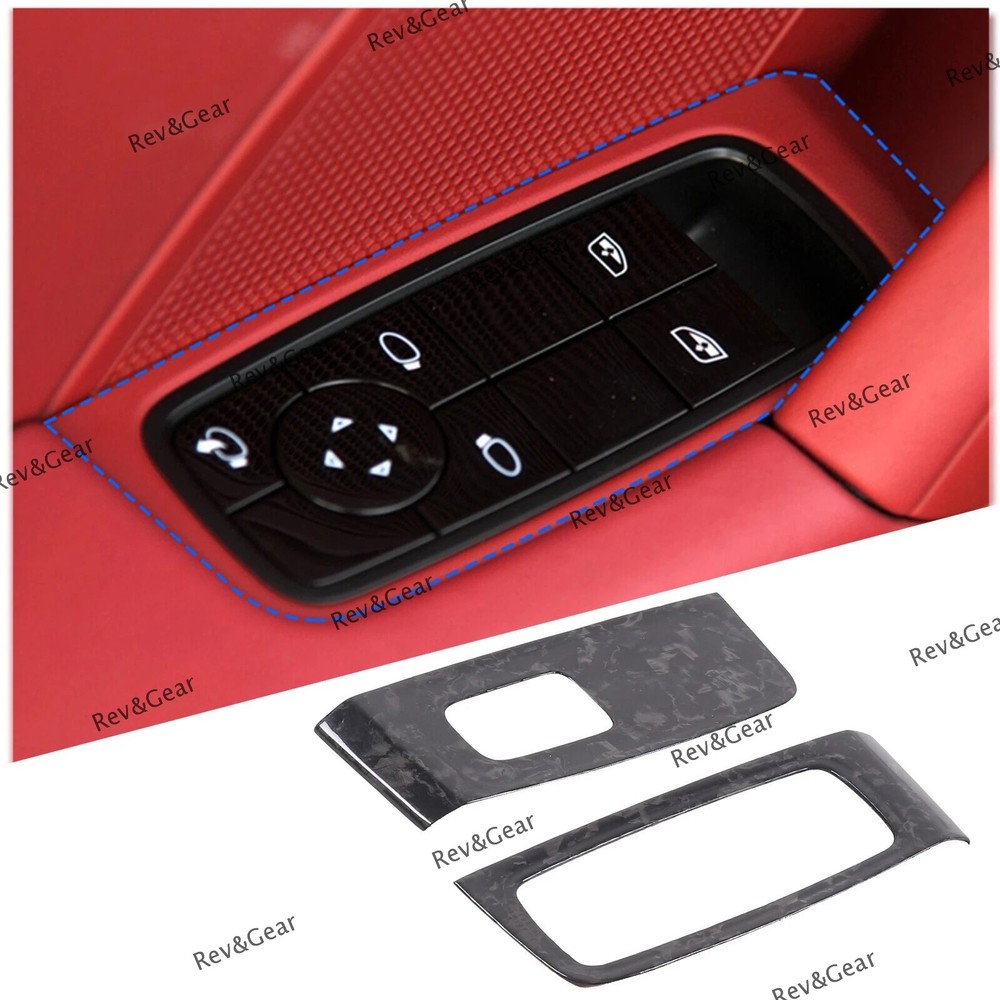Forged Carbon Fiber Window Lift Switch Button Panel Trim For Porsche 911 2019-25