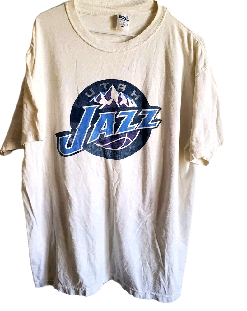 Vintage 1990s UTAH JAZZ  90s Basketball T shirt Men's XL White