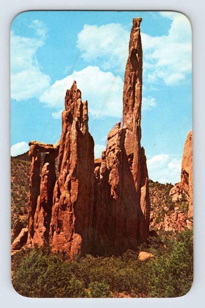 Postcard Colorado Pikes Peak CO Garden Gods Montezuma Temple 1960s Unposted