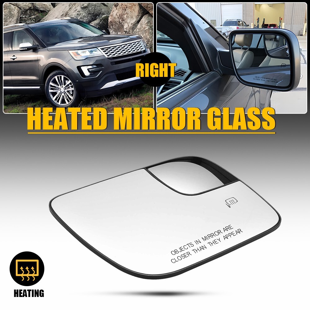 Heated Right Passenger Mirror Glass for Ford Explorer 2011-2018