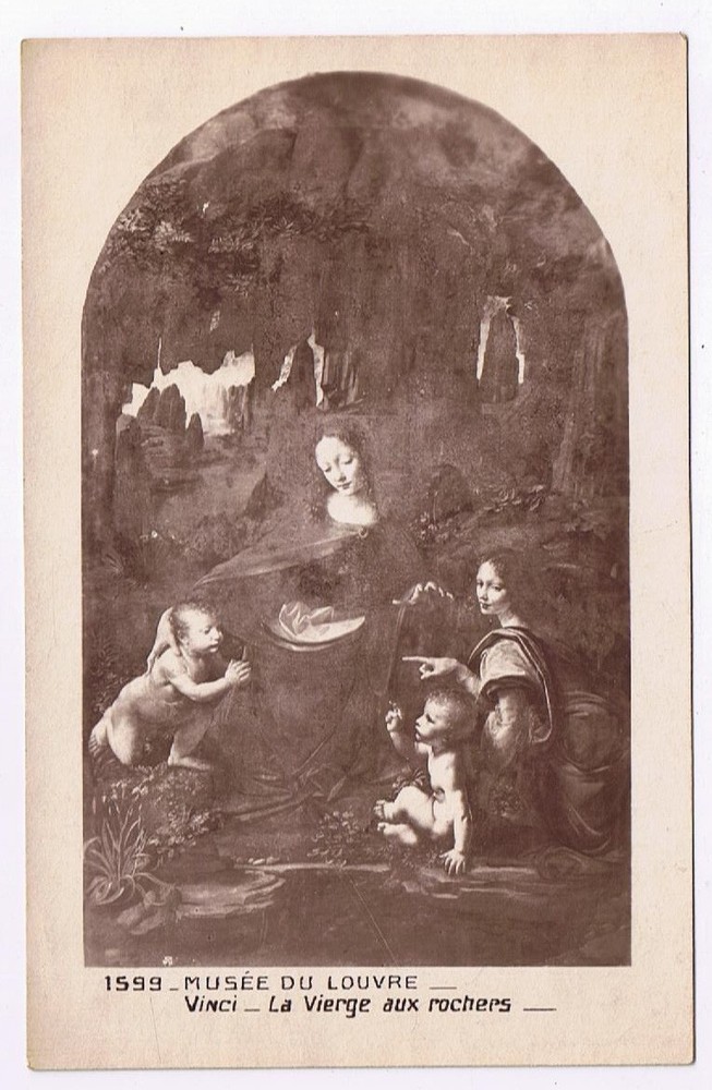 Postcard Art Musee Du Louvre Leonardo De Vinci La Vierge aux Rochers