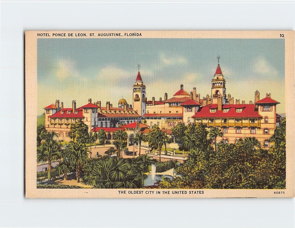 Postcard Hotel Ponce De Leon Saint St. Augustine Florida USA North America